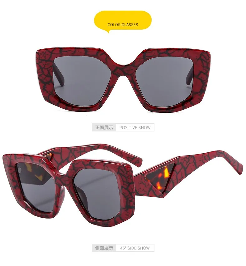 KAMMPT Übergroße Vintage Sonnenbrille Frauen Mode Unregelmäßigen Farbverlauf Shades Brillen Trendy Luxus Marke Design UV400 Sonnenbrille – Detail 10