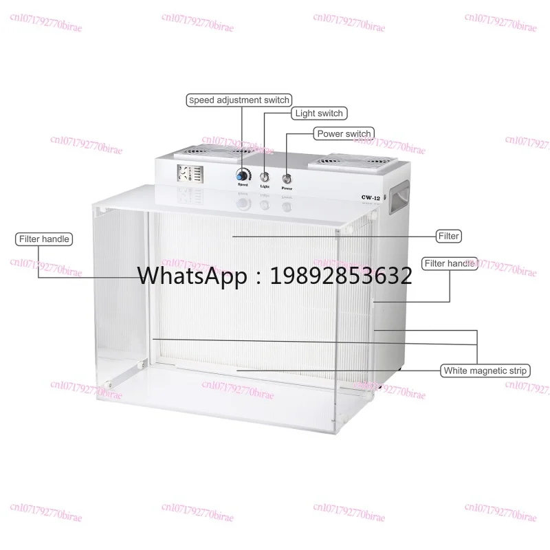 Custom Mini Laminar Flow Hood Metal Frame Bench Laminar Flow Cabinet with HEPA Filter for Home Mycology and Hydroponic Growth
