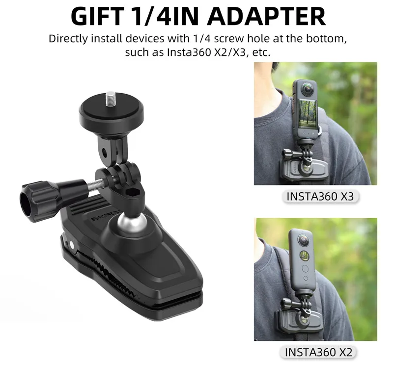 Magnetische Action-Kamera, 360-Grad-Dreh-Hut-Gürtel, Rucksack-Clip-Klemmhalterung für DJL OSMO Action 6 5 Pro 4 Go Pro 13 12 11 10 9 – Detail 5