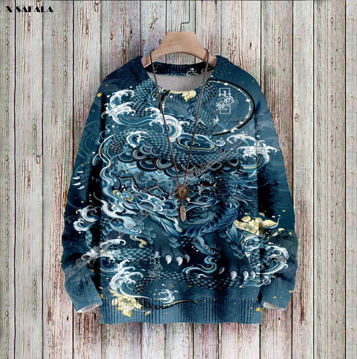 

Dragon Zodiac Trippy Amazing 3D Printed Ugly Sweater Christmas Gift Men Female Winter Knitted Cotton Xmas Warm