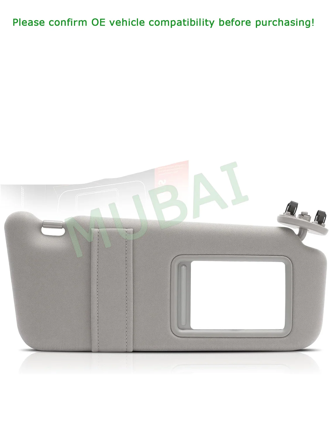 

74310-06750-B0 Passenger Right Side Sun Visor for Toyota Camry 2007-2011 - Without Sunroof and Vanity Light, with Vanity Mirror