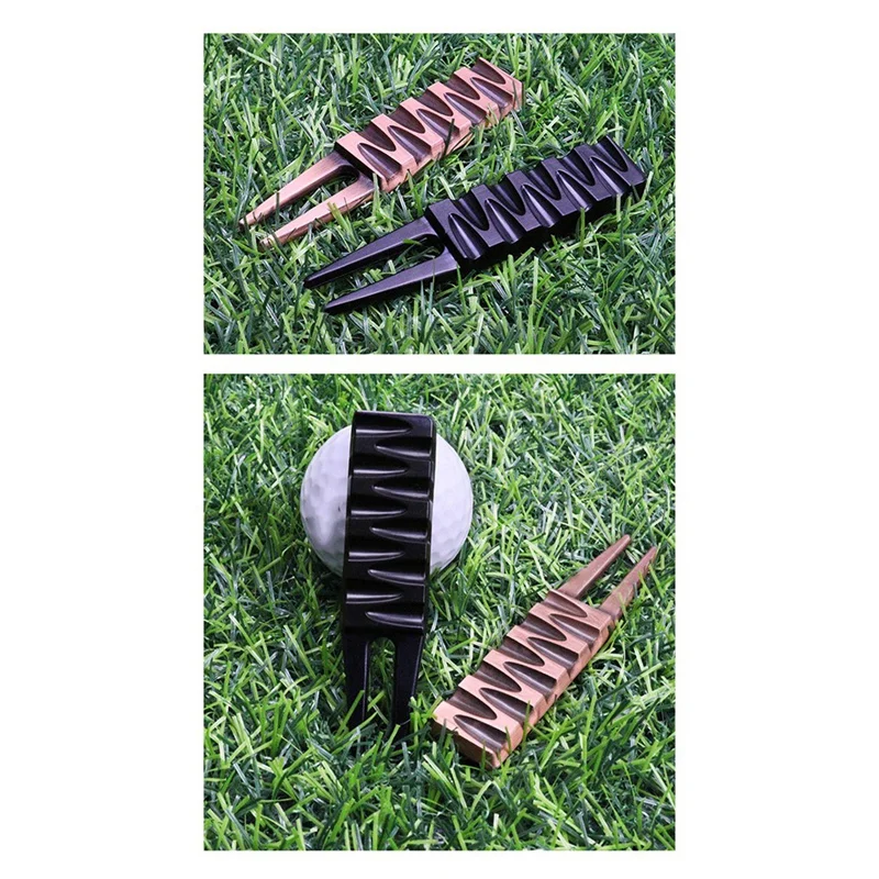 Multifunctional Golf Turf Repair Tool Golf Turf Repair Fork Golf Marker Zinc Alloy Bent Golf Turf Repair Tool