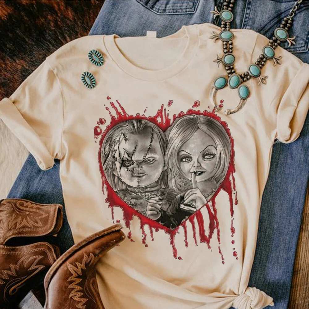 Satan Halloween Horror Ghost t shirt women Japanese top girl comic graphic funny clothing