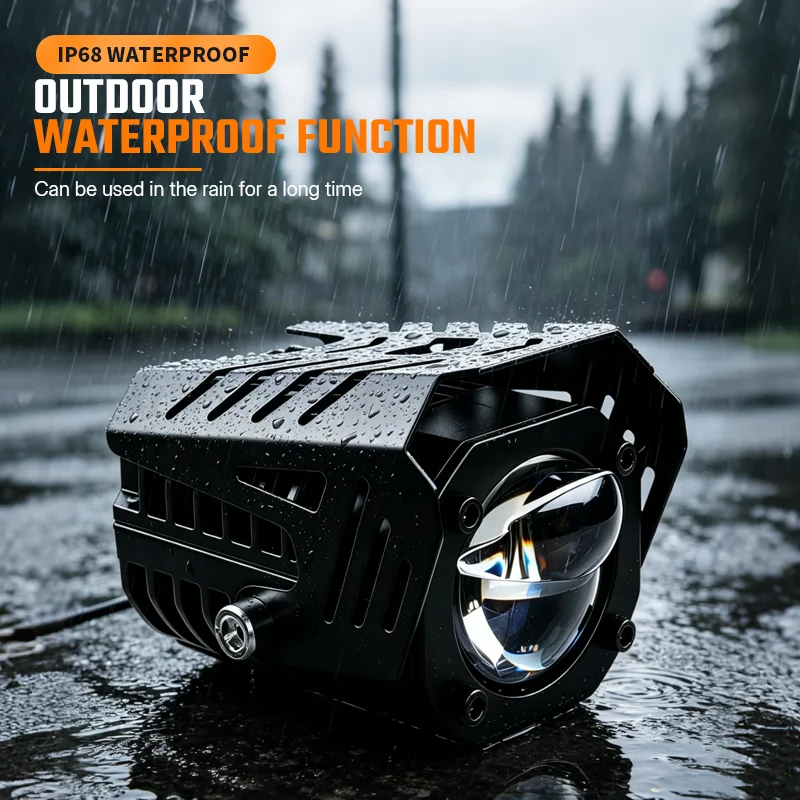 50W External Ultra-Bright Spotlight for Motorcycles and Electric Vehicles, Dual-Lens Matrix Spotlight, Waterproof Mini Cannon Wi view 5