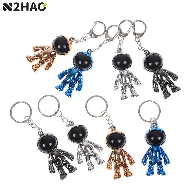 1pc 3D Space Spaceman Astronaut Keychain Robot Metal Car Key Ring Pendant Keychain Creative Universe Aviation Gift For Friends