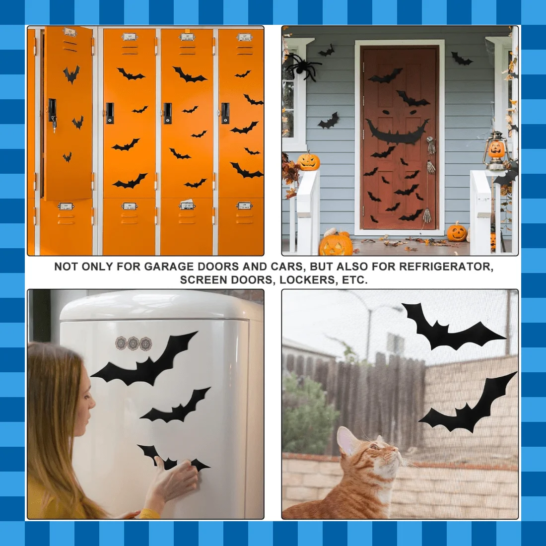 ملصقات خفاش سوداء واقعية ثلاثية الأبعاد لجميع القديسين، ملصقات جدارية PVC قابلة للإزالة للحفلات الداخلية والخارجية والمنزل وديكور السيارة