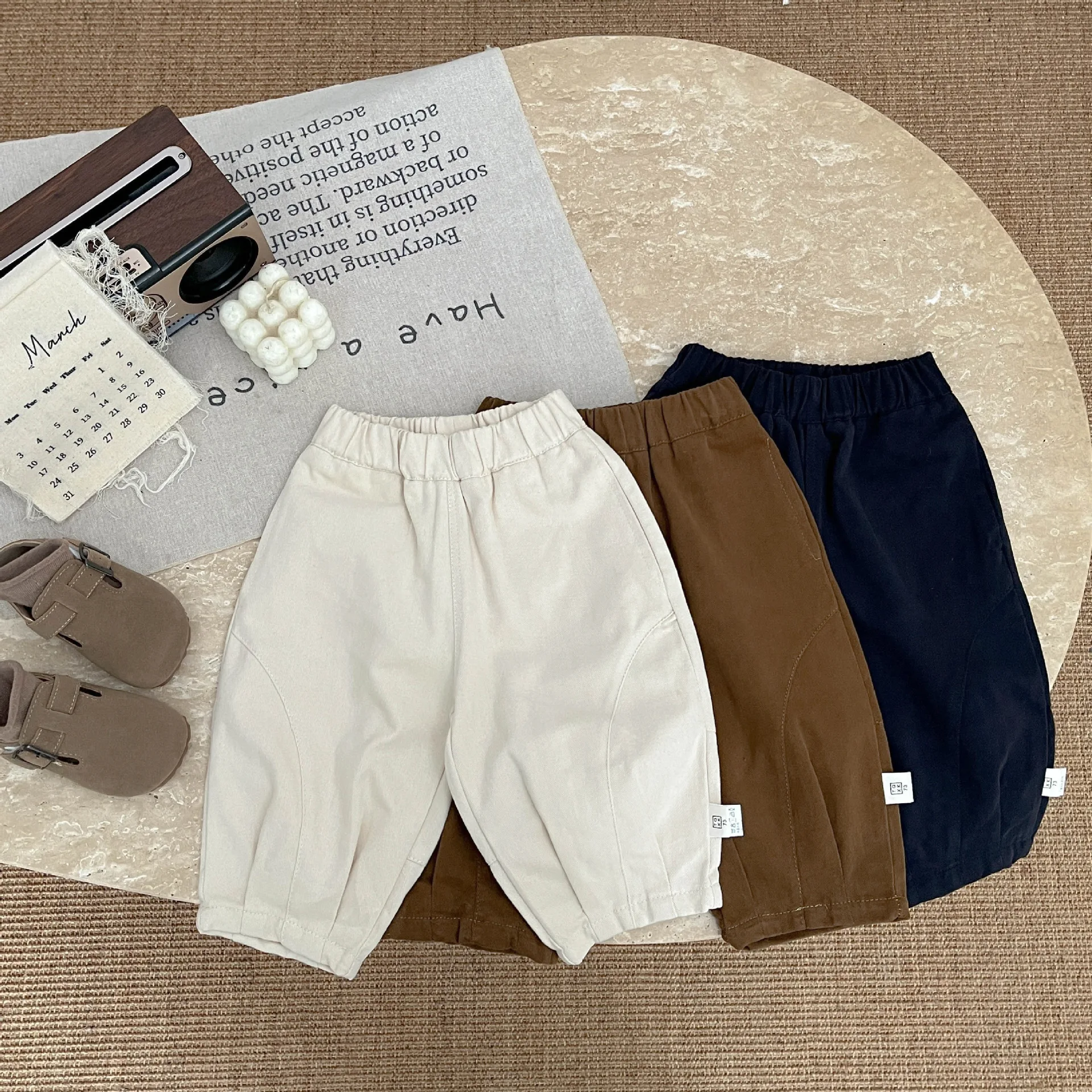 

1-3Y Baby Boys Pant 2025 Winter 100% Cotton Casual Thicken Warm Toddler Girls Trouser Elastic Waist Loose Infant Girls Pant