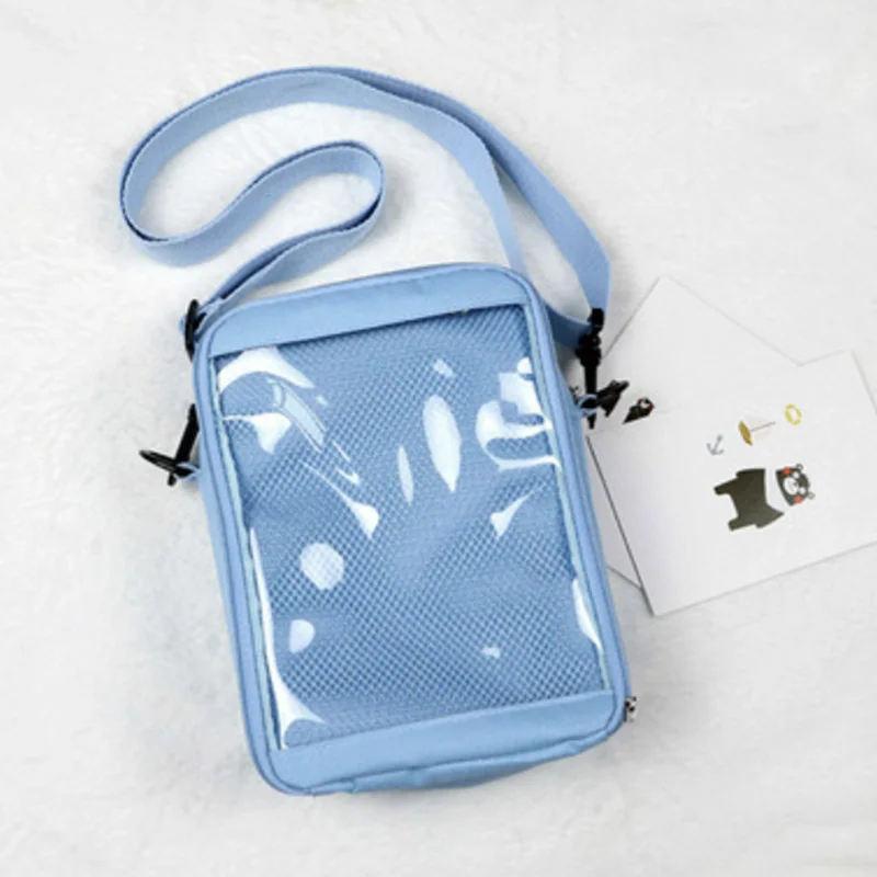 Japan Portable School Girls Small Canvas Shoulder Bag Fashionable Mesh Pocket  Crossbody Bags Women Handbag Outdoor itabag