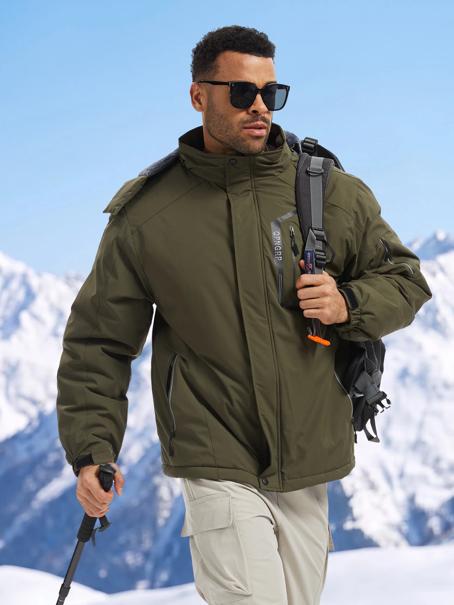Winter Wasserdichte Winddichte Fleece-Gefütterte Jacken Herren Wanderjacken Outdoor Abnehmbare Kapuzenmäntel Ski Snowboard Oberbekleidung – Detail 21
