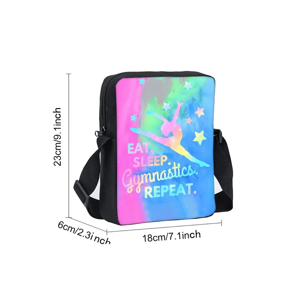 Yoga Dance Printe Single Sided Messenger Bag for Boy/Girls Children Best Gifts 2D Flat Cartoon Casual Crossbody Bag