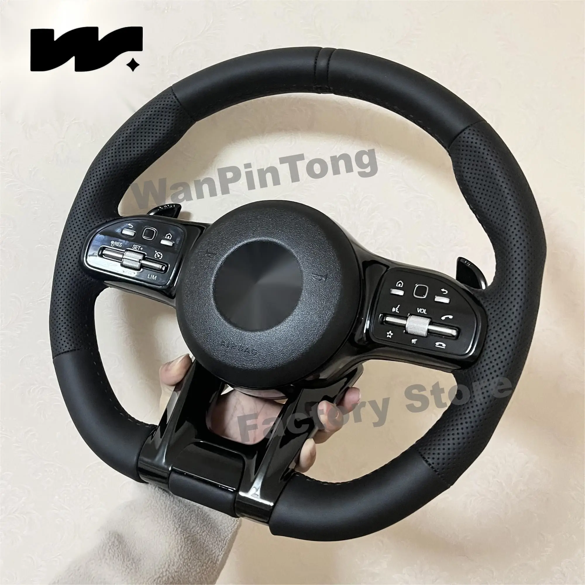 For AMG Steering Wheel for Mercedes-Benz A/B/C/E/S Class GRA GLB GLC GLE GLS 05-24 Universal steering wheel for all models