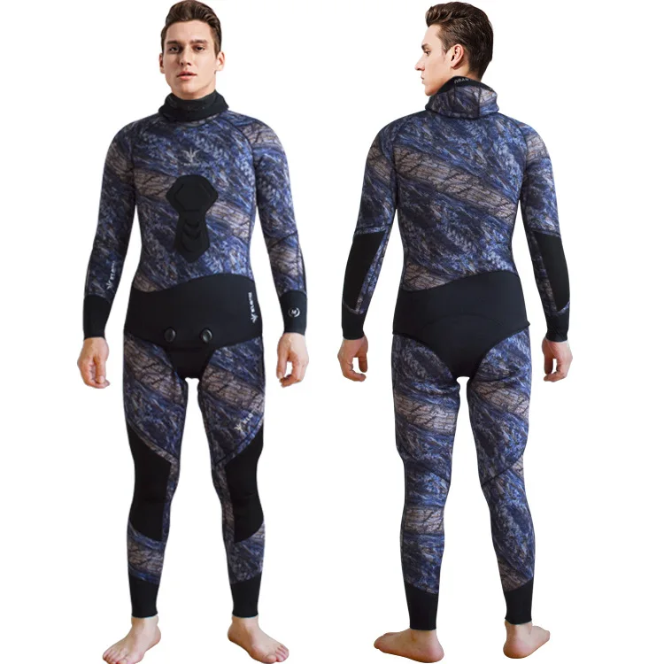 Traje de pesca profesional con capucha dividida, traje de buceo cálido para exteriores