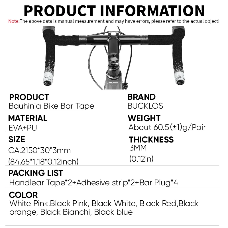 BUCKLOS taśma na kierownicę roweru szosowego Arabesquitic prędkość taśmy na kierownicę EVA/PU miękka antywibracyjna taśma do owijania roweru trwała DropBartape