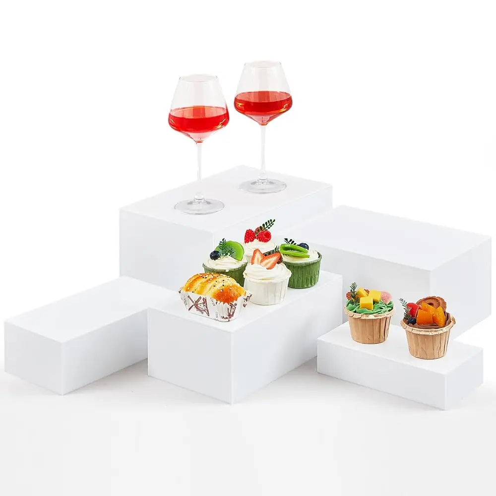 

Buffet Risers 5 Pcs Acrylic Food Display Cube For Buffet Table Dessert Cake Jewelry Figures Show Decor Acrylic Cube Boxes