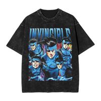 Retro Women Men Mark Grayson Invincible TV Show  Tee Shirt Washed Style  T Shirts Clothing