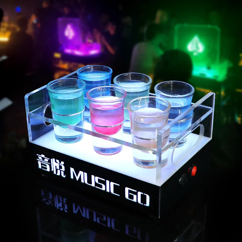 

Bar luminous wine rack party KTV table bucket wine glass holder champagne foreign wine cocktail one sip glass bullet cup holder