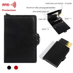 Carbon Fiber Credit Card Holder Wallets Men Brand Rfid Black Magic Trifold Leather Slim Mini Wallet Small Money Bag Male Purses