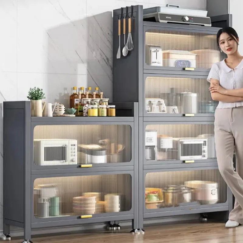 Lemari dapur lantai multi-lapis, rak penyimpanan furnitur rumah, kabinet dapur Modern multifungsi untuk dapur A