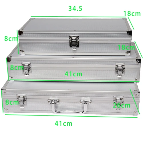 Imagen 2 del producto Caja de almacenamiento de relojes de aleación de aluminio, tamaño grande, 10/12/18 rejillas, caja de colección, caja de reloj portátil de gran capacidad, caja de regalo de calidad