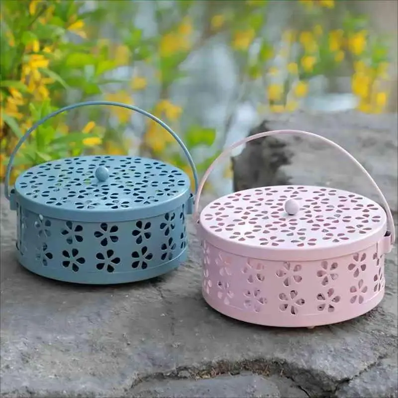 Portable Mosquito Coil Tray Holder Incense Baurner Home Insect Repellent Anti-fire Sandalwood Incense Burner Box Anti-Mosquito