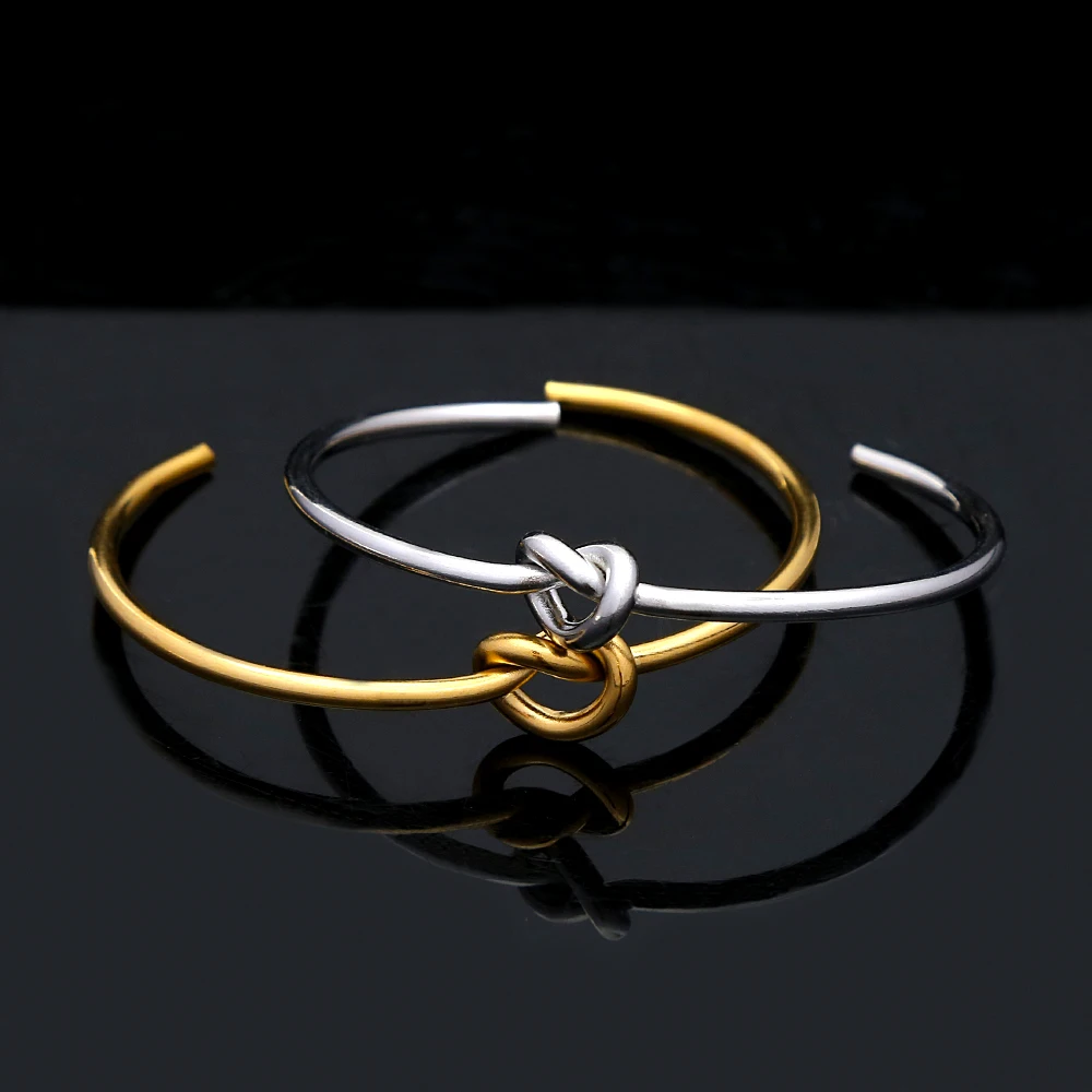 

Fashion Punk Twist Texture Bracelet For Men Women Stainless Steel Heart Knot Bracelet Simple Amulet Jewelry Gifts Dropshipping