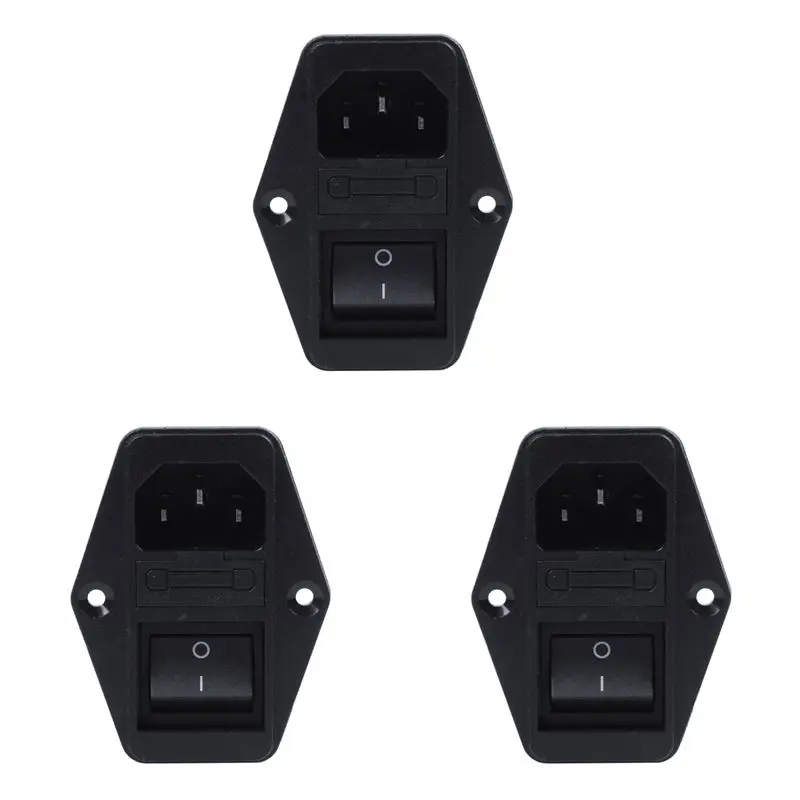 3X Solder Lug Terminals IEC 320 C14 EMI Filter + Boat Switch + Fuse Holder-Y18A