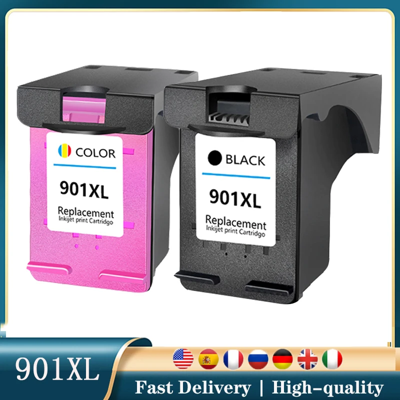 

Совместимый полный картридж 901XL для принтера HP Officejet J4530 J4540 J4550 J4580 J4585 J4624 J4640 J4660 J4680 J4680c