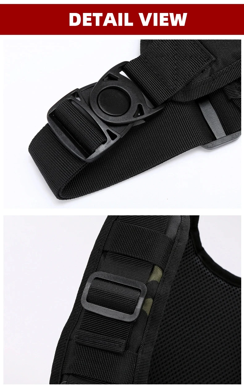 Outdoor-Sportweste mit Rucksackfunktion, taktische Brust- und Hüfttasche, Umhängetasche für Camping, Laufen, Radfahren, Motorradfahren und Workouts – Detail 15