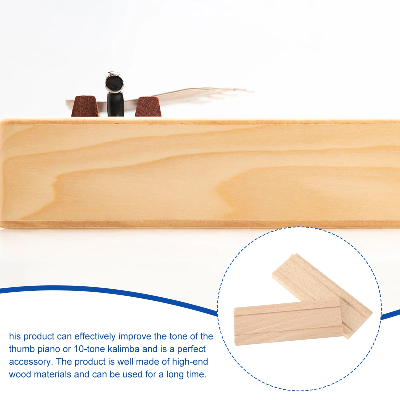

2Pcs Kalimba Wooden Bridges Durable Thumb Piano Replacement Accessories 10-Tone Kalimba Bridge for Better Tone and Long-Lasting