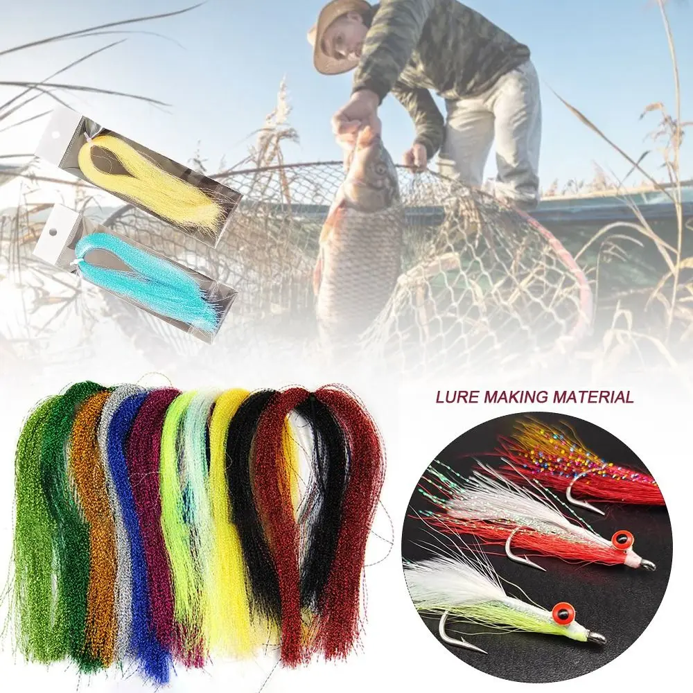 Flash Fly Tying Materials Fishing Tackle screw Holographic Tinsel Steel Lead Jig Head Hook Squirmy Lure Making Material