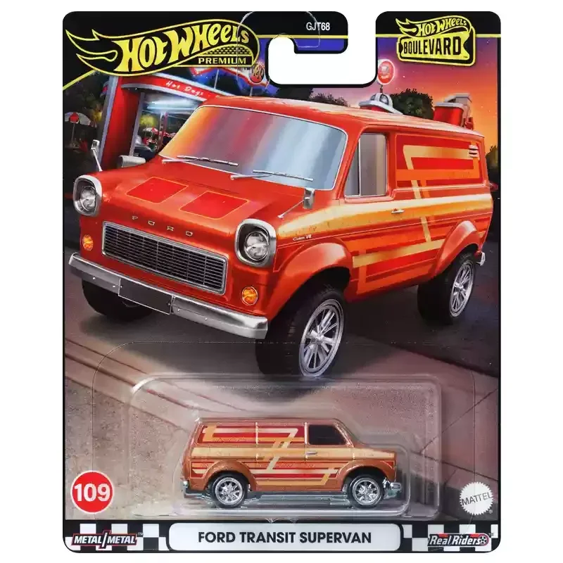 

Mattel Hot Wheels Premium Car Boulevard Ford Transit Supervan Diecats 1/64 Toys for Boys Vehicles Models Birthday Gift