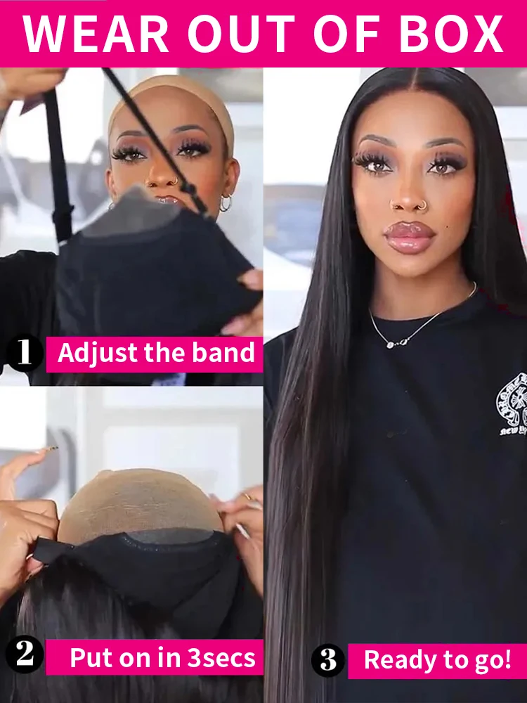 Wear Go 40Inch Bone Straight Lace Front Wig 13x4 13x6 HD Lace Frontal Human Hair Brazilian 6x4 Glueless Wig Pre Cut Lace No Glue