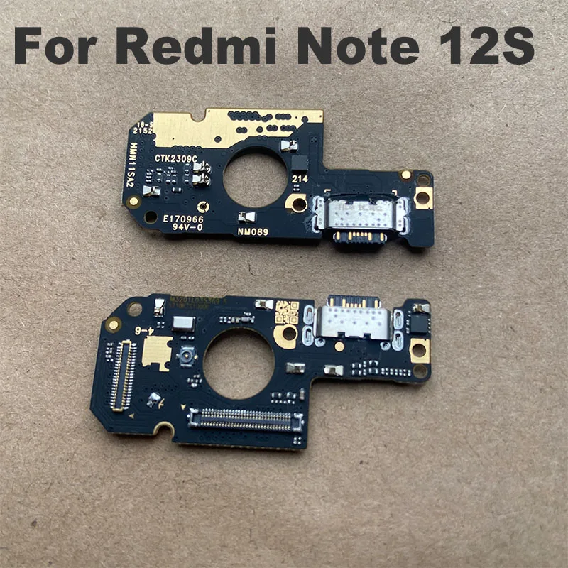 For Xiaomi Redmi Note 12S USB Charging Port Mic Microphone Dock Connector Board Flex Cable With IC Repair Parts Global