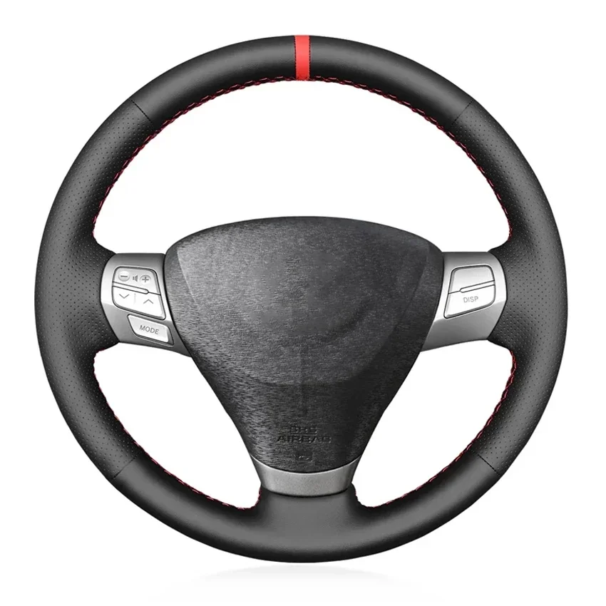 Black Faux Leather Car Steering Wheel Cover For Toyota Camry Aurion 2006-2011 Solara 2007-2008 Venza 2009-2012