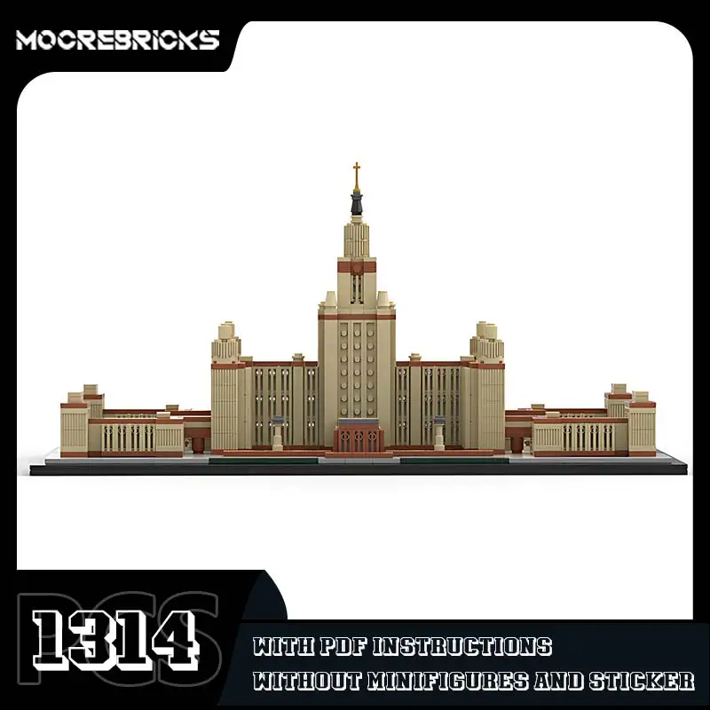 

Collection Series Moscow State University DIY Building Blocks Bricks City Landmark Street View Model Educational Toys Kids Gifts