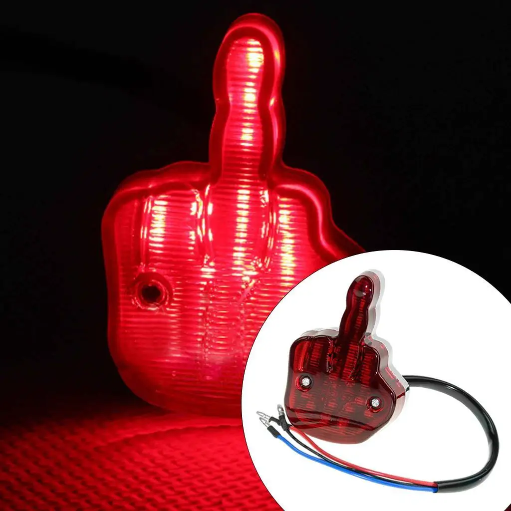 مصباح مكبح خلفي عالمي فريد من نوعه بتصميم الإصبع الوسطى 12 فولت LED #1