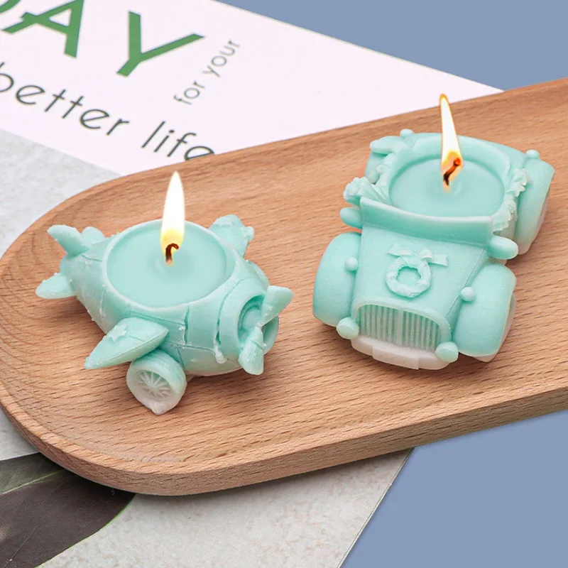 New Car Airplane Candle Silicon Mold DIY Candle Making Resin Soap   Baking Chocolate Cake Mold Gifts Craft Supplies Home Decor