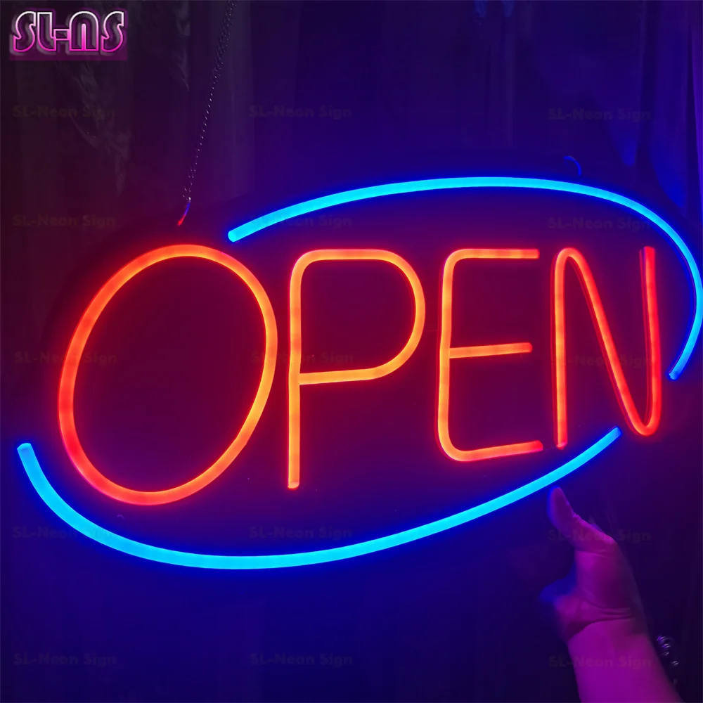 Big OPEN Neon Sign Light LED Wall Decor Neon Lamp Bedroom Home Party Commercial Lighting Colorful Tube Club KTV Night Light OPE