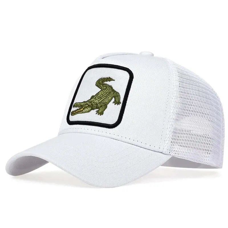 Unisex Crocodile Embroidery Embroidery Baseball Net Caps Spring and Summer Outdoor Adjustable Casual Hats Sunscreen Hat