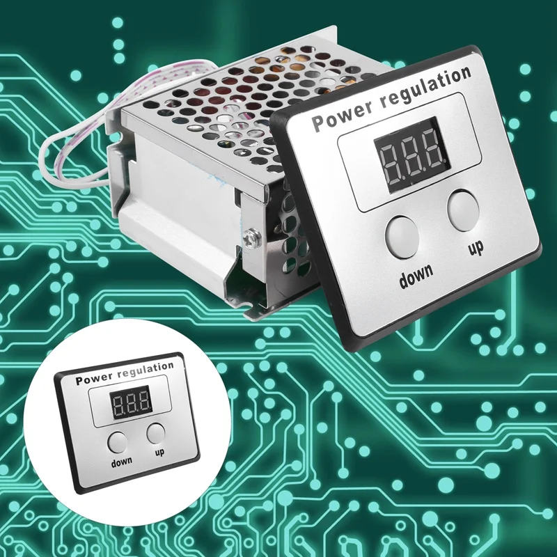 AC SCR 전압 조정기, 조광기 전기 모터 속도 온도 컨트롤러, 온수기 소형 모터용, 4000W, 220V