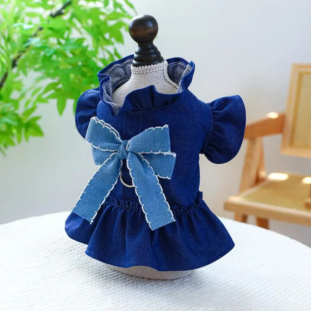 

Charming Pet Dress with Ruffle Sleeves Soft Comfortable Pet Dress for Dogs Stylish Pet Dress Charming Denim for Dogs for Small