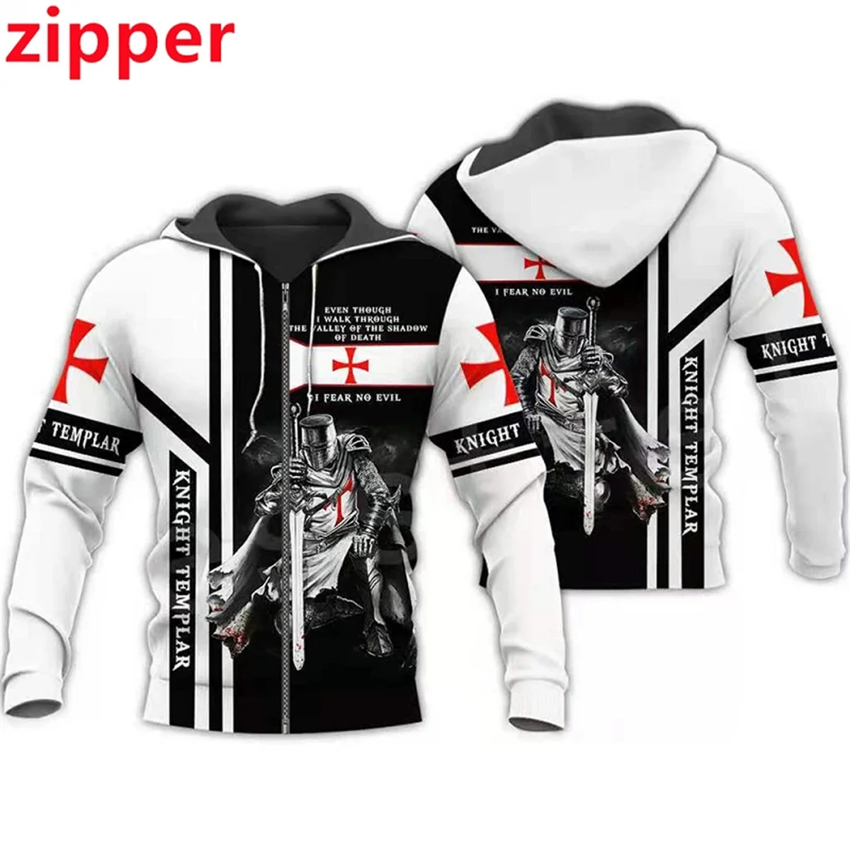 Knights Templar 3d Print Men's Laxity Hoodie Casual Oversized Pullover Popular Streetwear Fashion Sweatshirt Trend Men Clothing