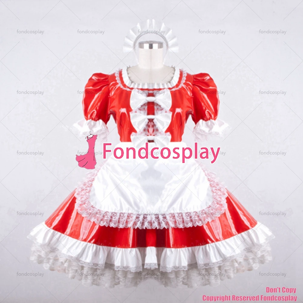 

Sissy Maid Dress Lockable Red Pvc Dress Uniform Dress Cosplay Costume Custom-made[G795]