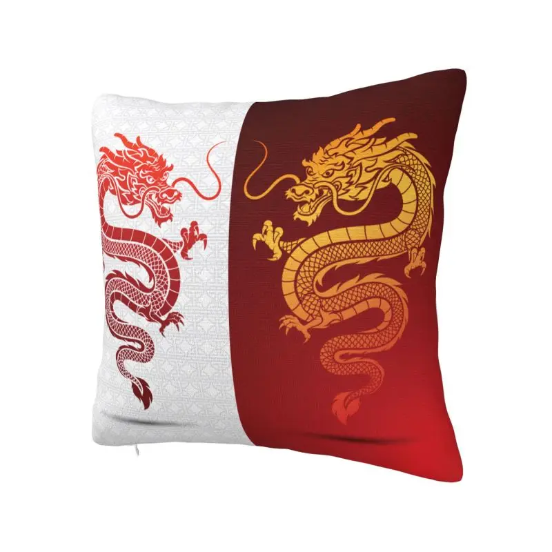 Asian Tradition Dragon Totem Cushion Covers 66x66cm Velvet Throw Pillow Case for Sofa Square Pillowcase Living Room Decoration