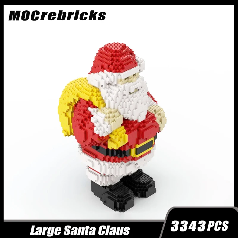 

MOC Small Particle Building Block Winter Iarge Santa Claus Statue Assembly Model Brick Toy Children's Holiday Gifts