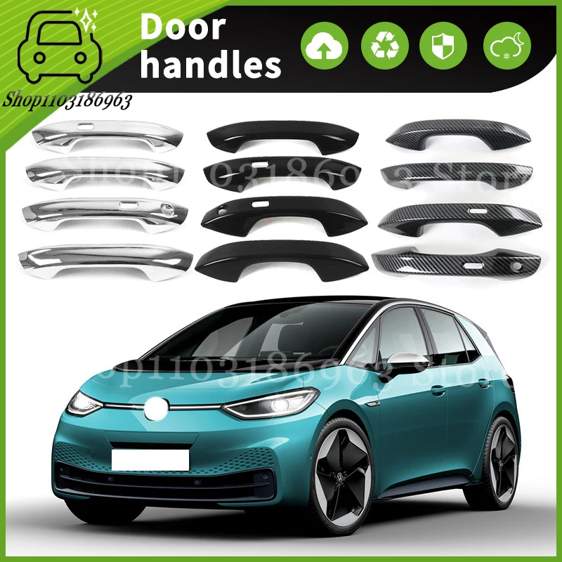 

Черная хромированная накладка на дверную ручку автомобиля для Volkswagen ID3 ID.3 2020-2024, аксессуары для стайлинга, автомобильные наклейки, автомобильные аксессуары