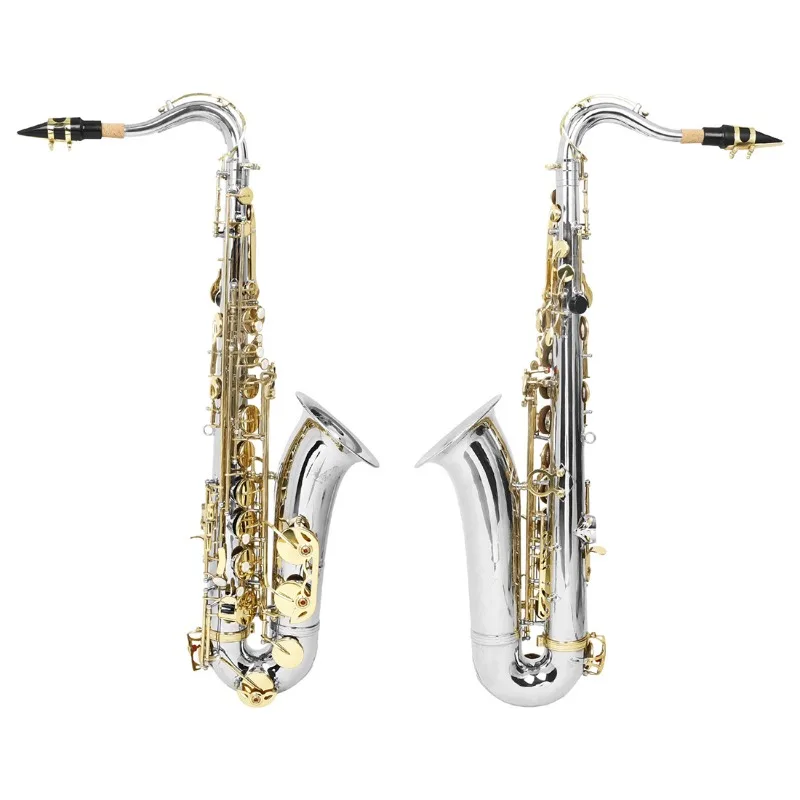 Alto Saxophone Silver Gold Keys Saxophone Duct Western Wind Instrument