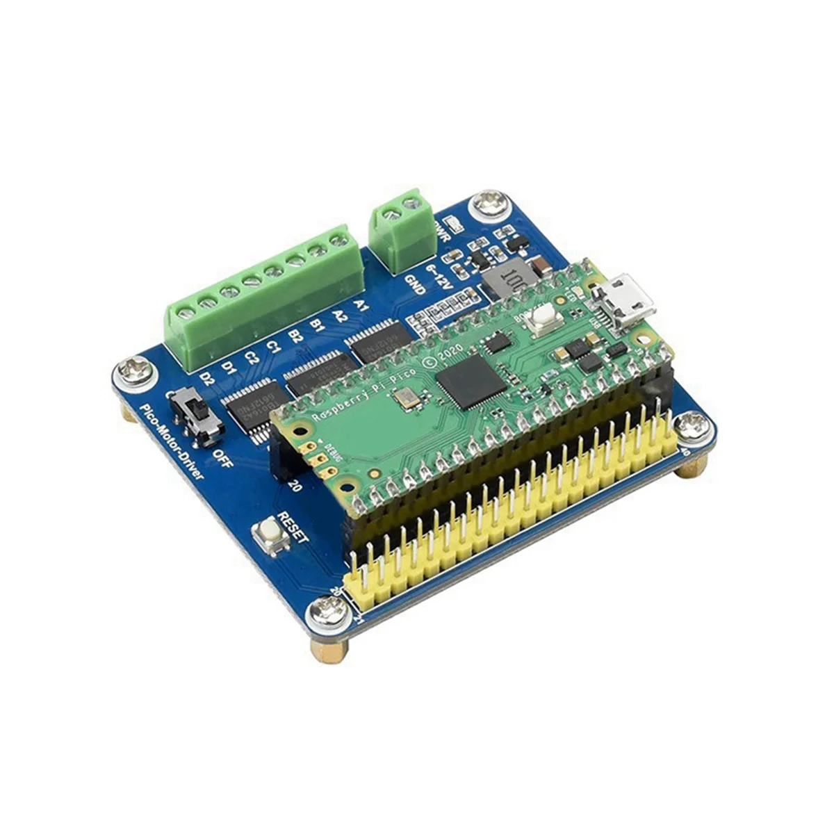 For Raspberry Pi Raspberry Pico Expansion Board 4-Way DC Motor Interface/5V Regulated/I2C Motor Driver