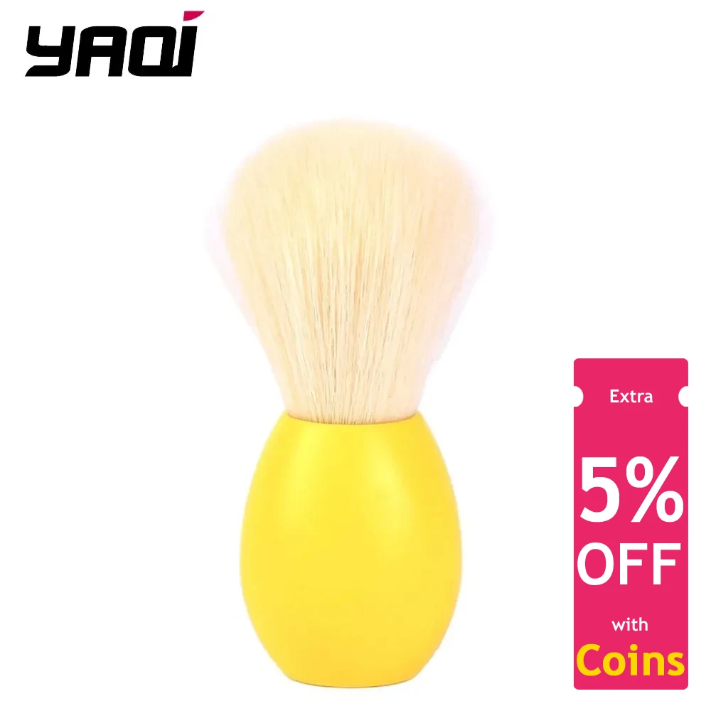 YAQI-Pinceau à raser lapin en cachemire pour homme, outil de rasage avec nœud, version jaune, jour de Pâques