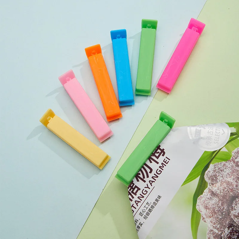 

10pcs Colorful Sealing Clips Moisture-Proof Fresh-Keeping Snack Bag Sealer Clamp for Plastic Bags Reusable Kitchen Food Storing